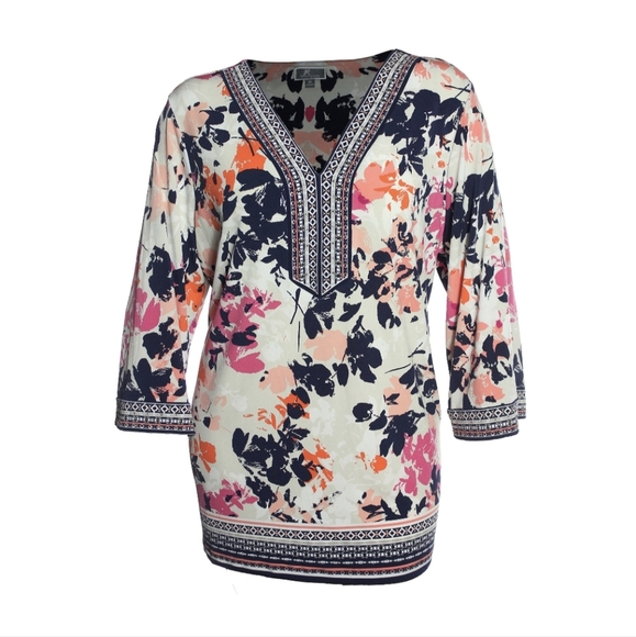 Embellished Top 3/4 Sleeve - Picture 1 of 9